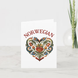 Noorse Rosemaling Volkskunst Hart | Blanco Kaart
