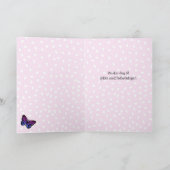 Noorse roze en lila vlindernaam kaart (Binnen)