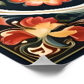 Noorse rozemarijn decoratieve volkskunst poster (Hoek)