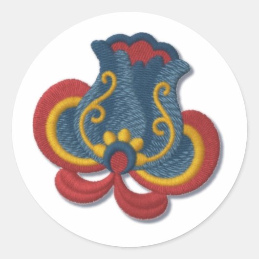 Noorse rozemarijntulp ronde sticker (Voorkant)