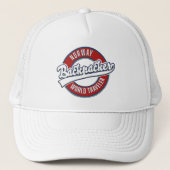 Noorse rugverpakker wereldreiziger logo. trucker pet (Voorkant)