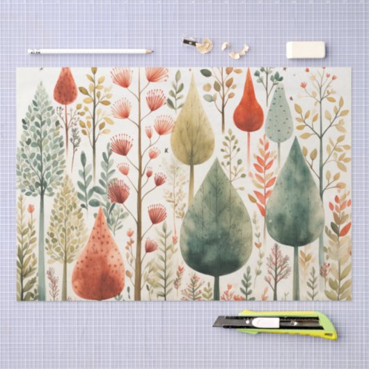 Noorse, Scandinavische bomen ontkoppeling Tissuepapier (Craft)