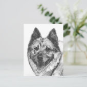 Noorse Schets Elkhound Briefkaart (Staand voorkant)