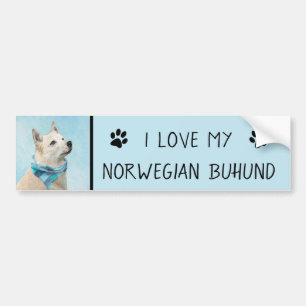 Noorse schilderij - Kute Original Dog Art Bumpersticker