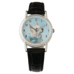 Noorse schilderij - Kute Original Dog Art Horloge
