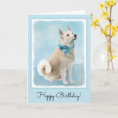Noorse schilderij - Kute Original Dog Art Kaart (Gele Bloem)