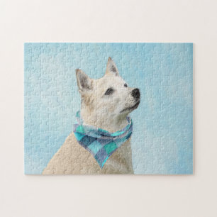 Noorse schilderij - Kute Original Dog Art Legpuzzel