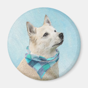 Noorse schilderij - Kute Original Dog Art Magneet