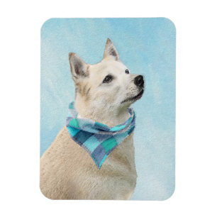 Noorse schilderij - Kute Original Dog Art Magneet