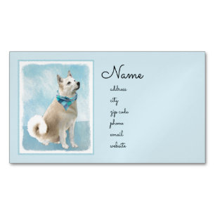 Noorse schilderij - Kute Original Dog Art Magnetisch Visitekaartje