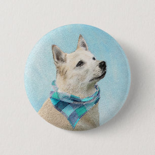 Noorse schilderij - Kute Original Dog Art Ronde Button 5,7 Cm