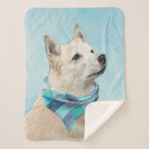 Noorse schilderij - Kute Original Dog Art Sherpa Deken