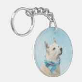 Noorse schilderij - Kute Original Dog Art Sleutelhanger (Voorkant Links)