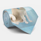 Noorse schilderij - Kute Original Dog Art Stropdas (Opgerold)
