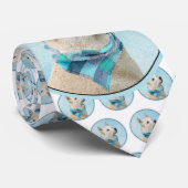 Noorse schilderij - Kute Original Dog Art Stropdas (Opgerold)