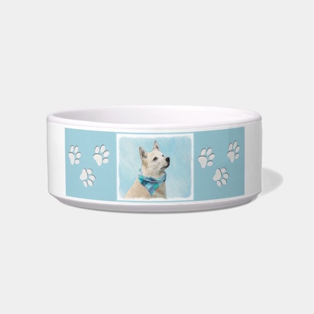 Noorse schilderij - Kute Original Dog Art Voerbakje (Rechts)