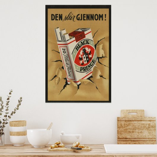 -Noorse Sigarette Ad Poster (Keuken)