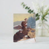 Noorse Skiërs Briefkaart (Staand voorkant)