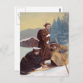 Noorse Skiërs Briefkaart (Voorkant / Achterkant)
