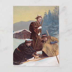 Noorse Skiërs Briefkaart