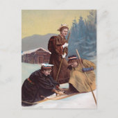 Noorse Skiërs Briefkaart (Voorkant)