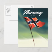 Noorse skiposter briefkaart (Voorkant / Achterkant)