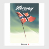 Noorse skiposter sticker (Vel)