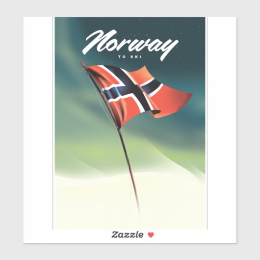 Noorse skiposter sticker (Vel)