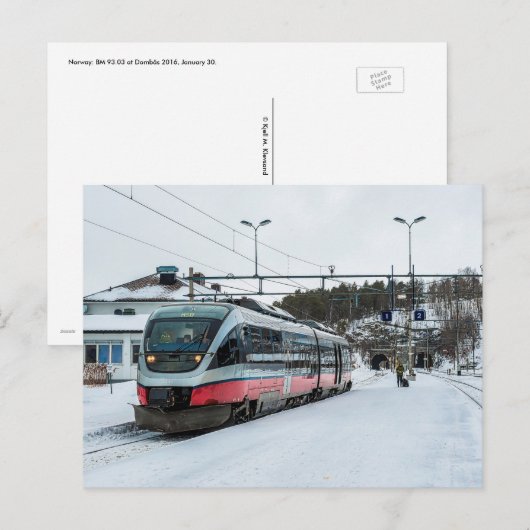 Noorse staatsspoorwegen BM 93 op Dombås 2016 Briefkaart (Voorkant / Achterkant)