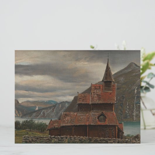 Noorse Stavenkerk (door Knud Baade) Kaart (Staand voorkant)