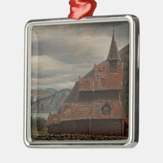 Noorse Stavenkerk (door Knud Baade) Metalen Ornament (Links)