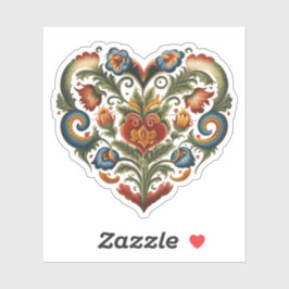 Noorse Sticker voor rosemaling Folk Art Heart