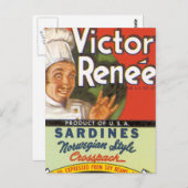Noorse stijl Sardines Briefkaart (Voorkant / Achterkant)