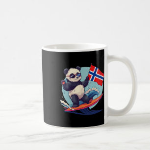 Noorse surfende pandabeer Noorse vlag Noors Koffiemok
