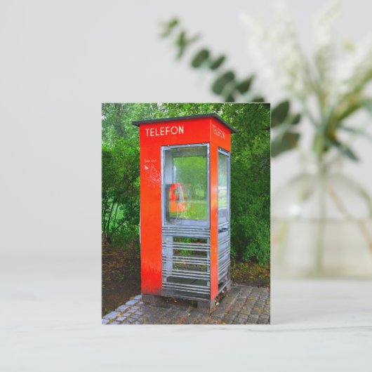 Noorse telefooncel briefkaart (Staand voorkant)