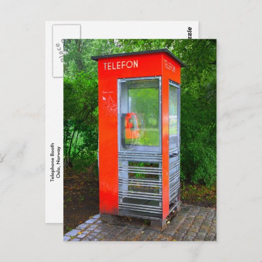 Noorse telefooncel briefkaart (Voorkant / Achterkant)