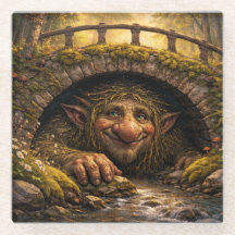 Noorse trol die zich onder de brug verbergt, glaze