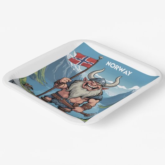 Noorse trol papieren bordje (Gebogen)