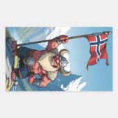 Noorse trol rechthoekige sticker (Voorkant)