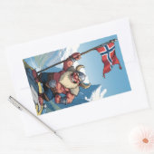 Noorse trol rechthoekige sticker (Envelop)