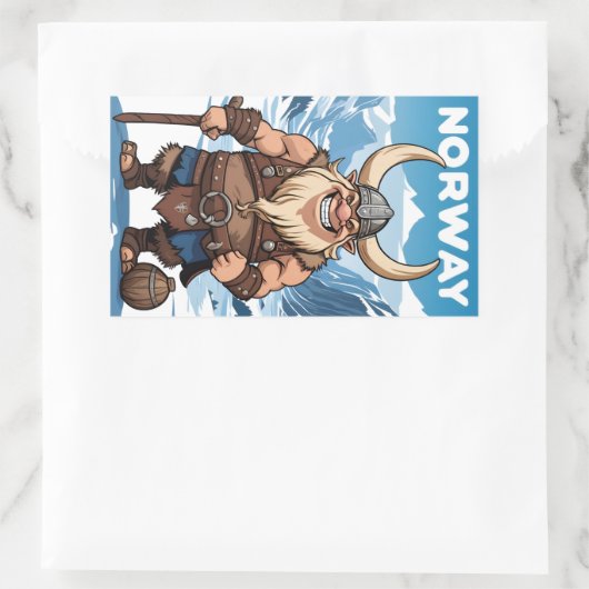 Noorse trol rechthoekige sticker (Tas)