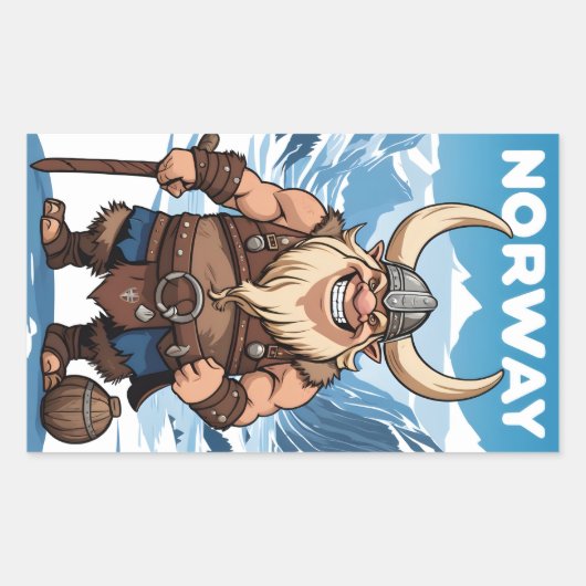 Noorse trol rechthoekige sticker (Voorkant)