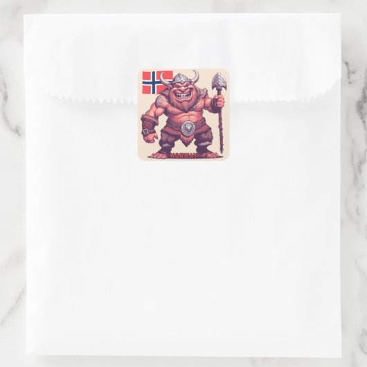 Noorse trol vierkante sticker (Tas)