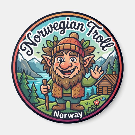Noorse trolsfolklore Noorwegen Magneet (Voorkant)