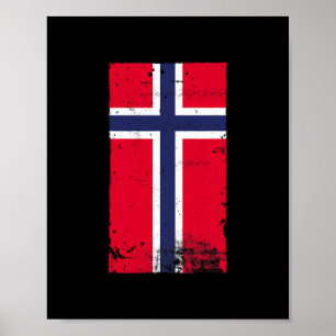 Noorse trots reizen vakantie Noorwegen vlag Poster