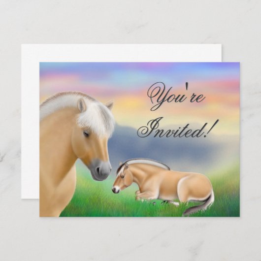 Noorse uitnodiging voor paarden in Fjord (Voorkant / Achterkant)