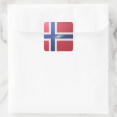 Noorse vierkante glossy vlag sticker (Tas)
