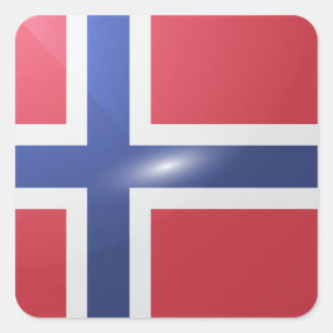 Noorse vierkante glossy vlag sticker