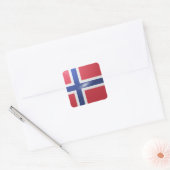 Noorse vierkante glossy vlag sticker (Envelop)