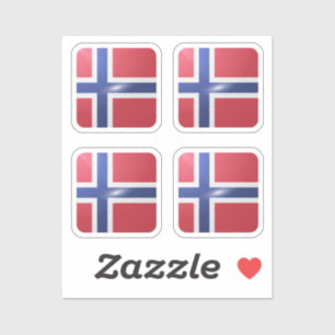 Noorse vierkante glossy vlag sticker